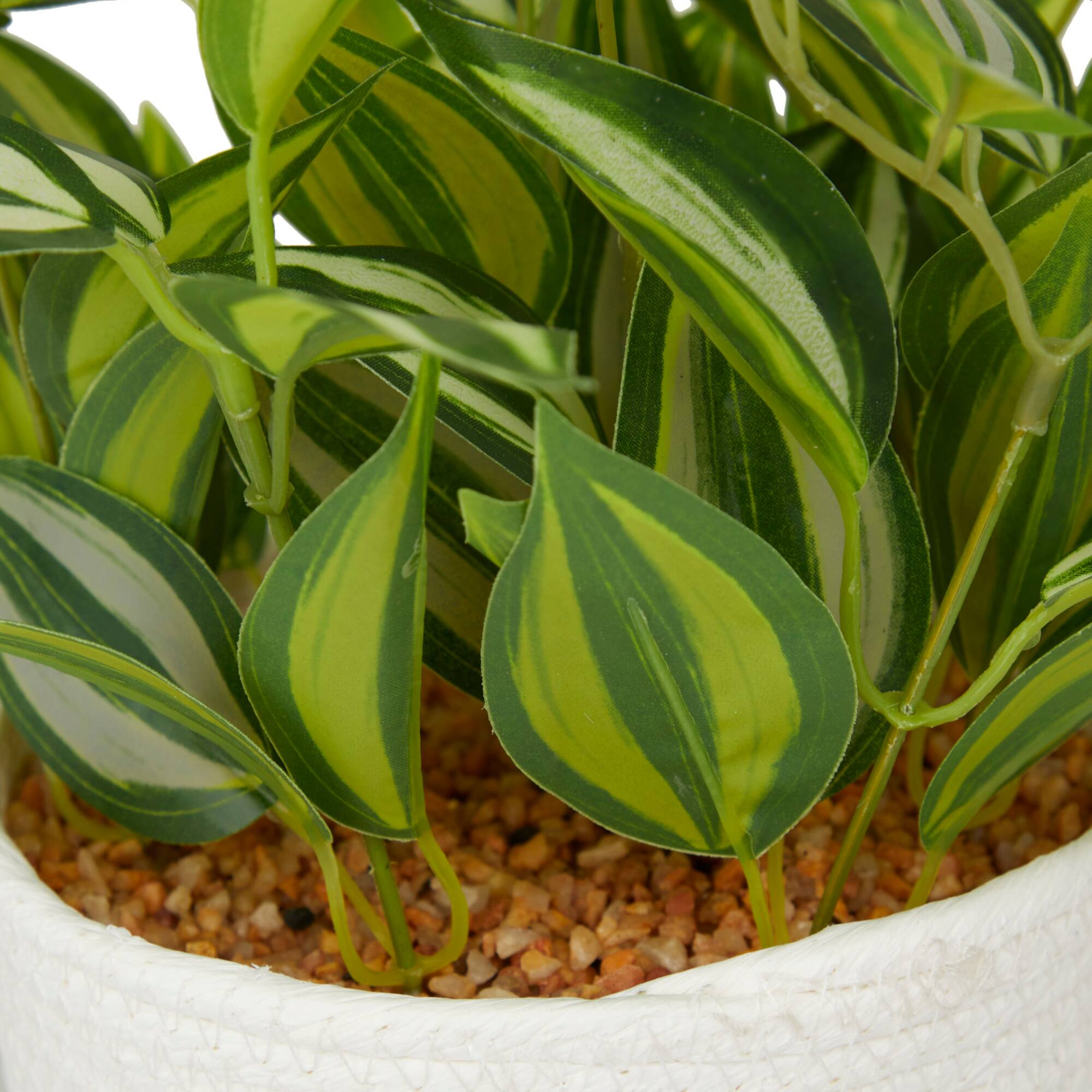 16" Potted Green Rattan Coastal Artificial Foliage